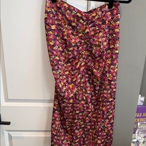 Zara Floral Pencil Skirt - Pink and Yellow